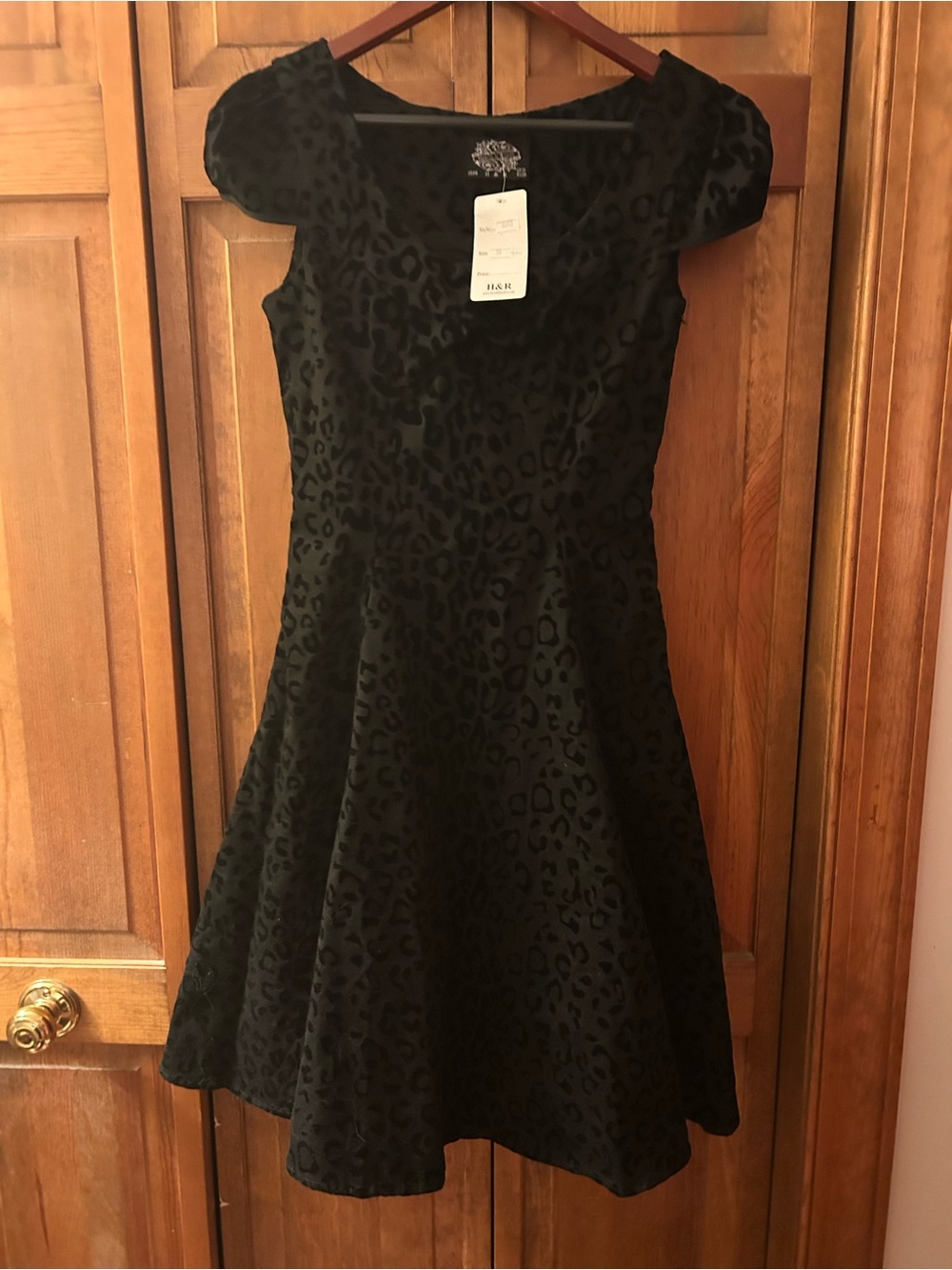 Hearts & Roses Women’s 6 Black Rockabilly Pin Up Cheetah Print Dress NWT